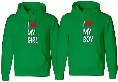 Couple Matching Hoodie Hoody I Love My Boy Girl Hood Cute Valentine's Gift Funny • $25.25