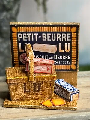 Artisan Miniature Dollhouse Le Coffre D'Emilie French Biscuits Basket Diorama • $39.99