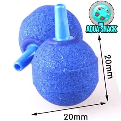 £1.89 • Buy Small Round Aquarium Air Stones 20mm - Blue Bubble Ball Pond Pump Fish Oxygen