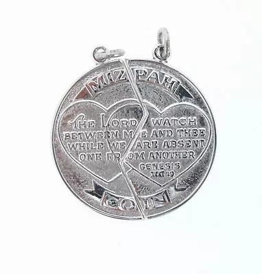 Charm Fisher LeStage Sterling Silver MIZPAH COIN Two Interlocking Charms • $59.75