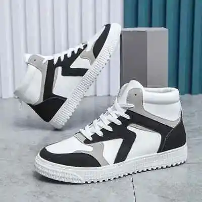 Freestyle Skate Hi Top White Black Faux Leather Baseball Boots Trainers Uk 6  39 • £24.99