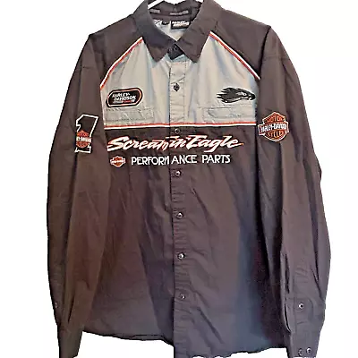 Harley-Davidson Screamin Eagle Men's Long Sleeve  Button Down Dress Shirt • $45