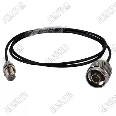 N Male Plug To F Female Jack Bulkhead Extension Pigtail Cable RG174 20cm • $3.51