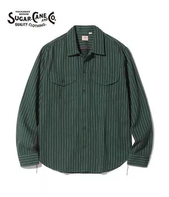 SUGAR CANE Lot No. SC28652 / COKE STRIPE WORK SHIRT (LONG SLEEVE) L Green • $404.94