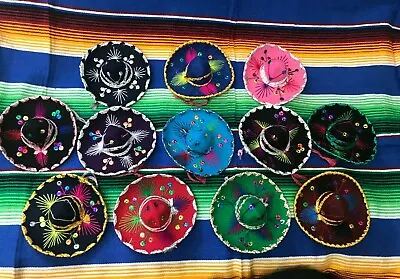Set Of 12 Mexican Mini Charro Hatsparty Favorsdecorationssombreromariachi  • $48.99