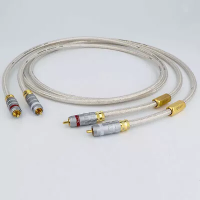 QED 75 Ohm OCC Silver Plate HiFi RCA Cable AMP Audio Signature Interconnect Cord • £19.20