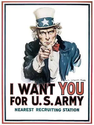 7821.Decoration Poster.Home Room Wall Interior Art Design.I Want You For US Army • $60