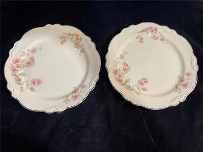 2 Homer Laughlin Virginia Rose Fluffy Rose 10 1/4  Dinner Plate M40 & J42 • $19.99