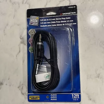 Monster 12ft Audio 3.5mm Aux Cable Phone/Mobile To Headphone/Speaker • $11.99