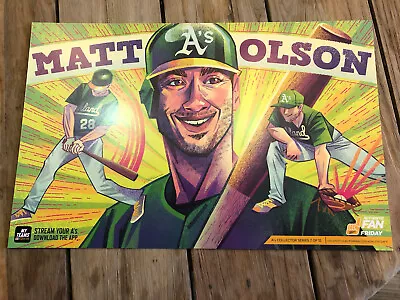 Matt Olson Fan Friday SGA Cheer Card Poster 6/21/2019 Oakland A’s Athletics • $5.99