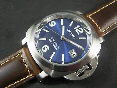 New SEIKO ModPANERAI HN35 Automatic Date Sapphire Leather Strap FREE SHIPPING • $295