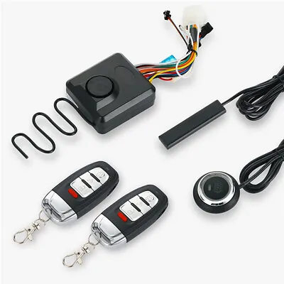 Motorcycle Engine Ignition Keyless One-button Start Anti-theft Alarm System Kit • $69.20