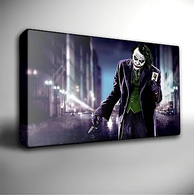Joker Heath Ledger Dark Knight - Giclee CANVAS Wall Art Print Poster +Many Sizes • £14.99