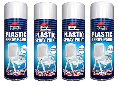 4 X 300ml Plastic Spray Paint Restore Garden Furniture Surface Spray Paint DIY • £14.95