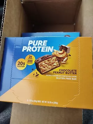 Pure Protein Chocolate Peanut Butter 6 Bars 1.76 Oz Exp 7/24 • $10.74