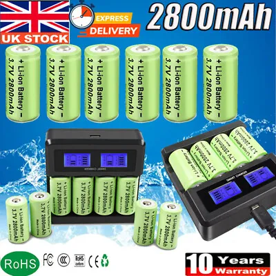 8x4x 2800mAh CR123A Batteries 123 CR123 DL123A 3.7V Lithium Photo Camera Battery • £89.99