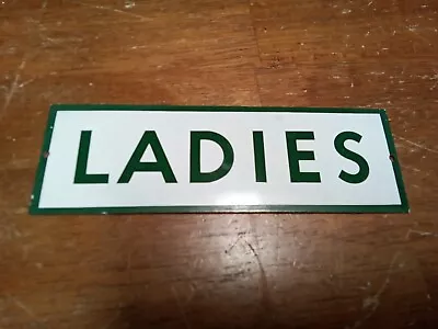 Vintage NOS Gas Station Painted Metal Ladies Restroom Door Sign • $44.99