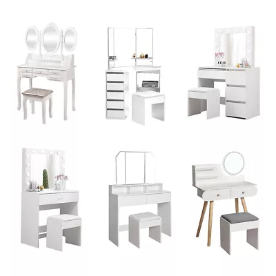 $230.99 • Buy Levede Dressing Table Vanity Set Makeup Mirror Stool Desk Drawers Dresser LED