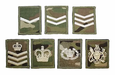 British Army & Marines MTP Multicam Rank Patch Badge UBACS ID Panel Ivory Thread • £3.49