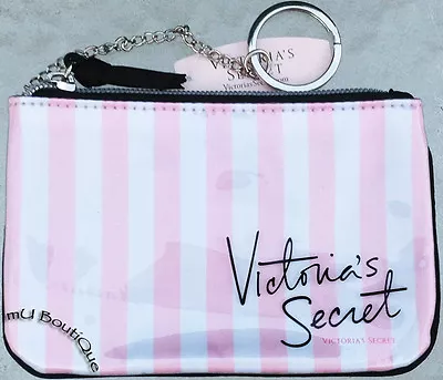 1 Victorias Secret Vs Pink Stripe Travel Hanging Train Case Makeup Brush Bag • $14.99