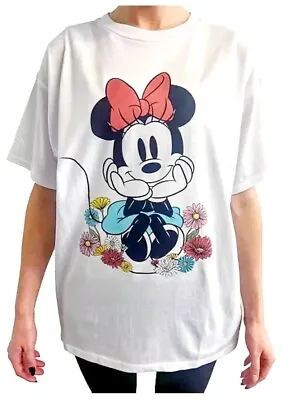 New Disney Women's Minnie Mouse Short Sleeve Tshirt With Embroidery Size XL • $12.95