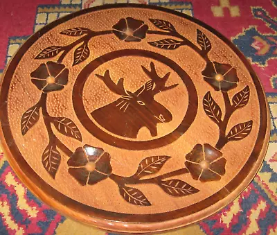 Carved Moose Round Wall Plaque - Wildlife Woods Rustic Cabin Decor - Solid Wood • $9.99