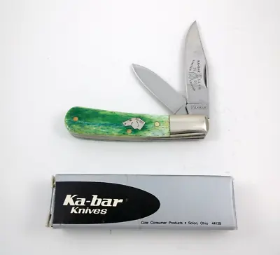 KA-BAR KLO 1990 Green Dog Head Bent Barlow Club Knife • $170.95