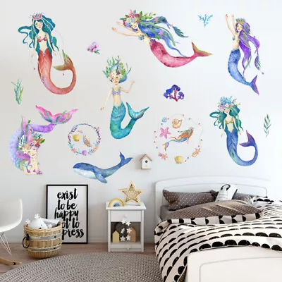  Home Wallpaper Decals Ocean Creature Sea Life Stickers Mermaid Room The • £7.31