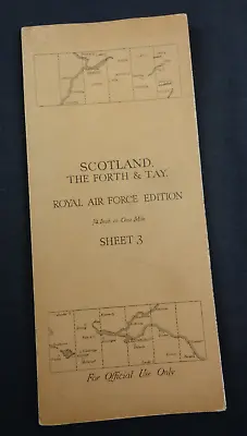 Original WW2 Era RAF PILOT / NAVIGATOR Map Entitled  SCOTLAND THE FORTH & TAY  • £19.99