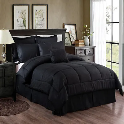 10 Piece Plaid Queen King Size Comforter Set Bed In A Bag Bedding Comforter Sets • $68.99