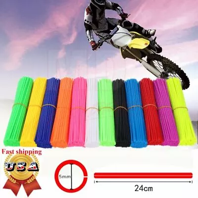 $8.95 • Buy 72PCS Motorcycle Spoke Skins Covers Wraps Wheel Rim Guard Protector Dirt Bike US