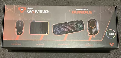 BNIB Laser Gaming PC RGB LED Light Gaming Bundle Keyboard Mouse Headset Mousepad • $74.99