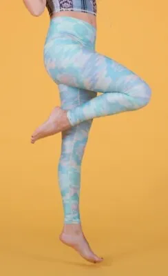 $31.99 • Buy Teeki Women Leggings  Southern Cross Style Geometric S Pilates Blue Athleisure
