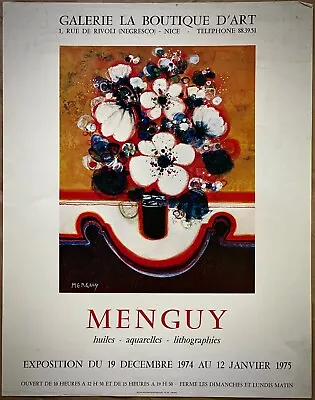 Menguy - Poster Art French - Galerie The Boutique D'Art - Nice - 1975 • $42.97