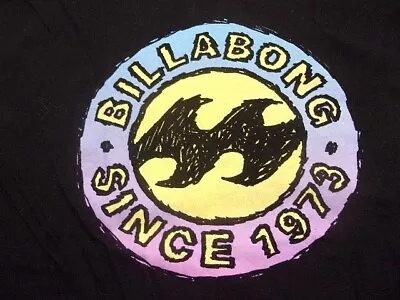 BILLABONG Since 1973 Men’s Black T-Shirt Size XL 100% Cotton Colorful Logo LQQK! • $7.64