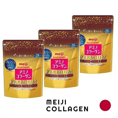 NEW Meiji PREMIUM Amino Collagen Powder 28days 196g Refills (Pack Of 3) • $135