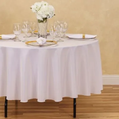 LinenTablecloth 90 In. Round Polyester Tablecloths 33 Colors! Weddings & Events • $9.60