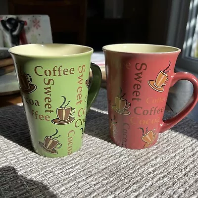 Set Of 2 Mulberry Home Collection Coffee Cup Mugs Sweet Coffee 4 3/4  Tall 12oz • $8