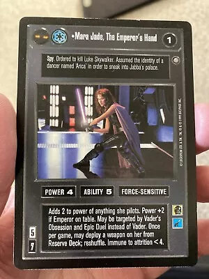 MARA JADE THE EMPEROR'S HAND Enhanced Jabba's Palace Star Wars CCG (SWCCG) Rare • $24.99