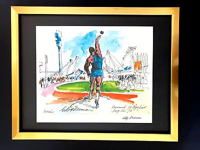 LEROY NEIMAN +  1972 Olympics VINTAGE SIGNED PRINT FRAMED + MUNICH + • $149