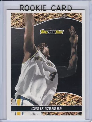 CHRIS WEBBER ROOKIE CARD 1993 Topps BLACK GOLD RC Basketball Michigan WARRIORS! • $47.82