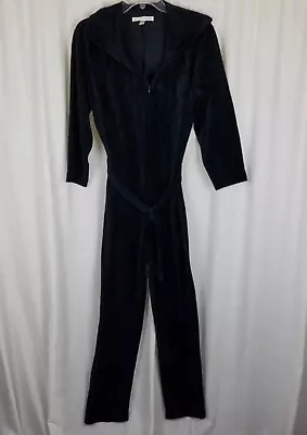 Vintage Victorias Secret One Piece Black Velour Jumpsuit Catsuit Romper Womens S • $60