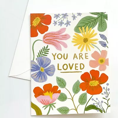 RIFLE PAPER CO. Greeting Card & Envelope - YOU ARE LOVED Metallic Blank A2 • $5.79