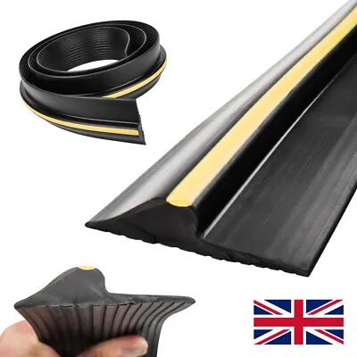 7ft Garage Door Floor Threshold Black Rubber Yellow No-trip Safety Strip • £12.29