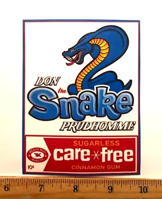 NEW ART! Don Prudhomme Yellow Snake 1973 CARE FREE Banner Style Sticker Decal V2 • $6