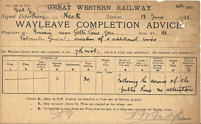 £1.50 • Buy GWR Great Western Railway Wayleave Signals - Neath, Hirwaun 1923
