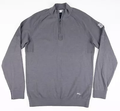 KJUS Sweater Men's Medium (50) Half-Zip Pullover Freelite Kulm Gray Wool Golf • $59.95