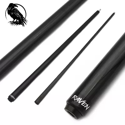 Carbon Fiber Pool Cue RAVEN R1 Black 12.4mm Pro-Taper Radial Soft Tip • $299