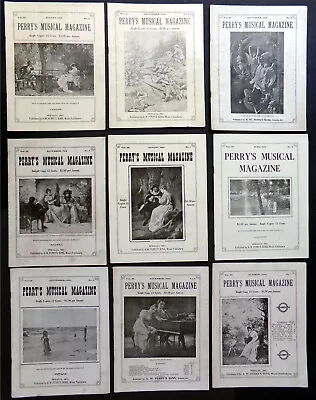 1918-1920 Perry's Musical Magazine 9x Lot Antique Vintage Sheet Music Journal US • $30