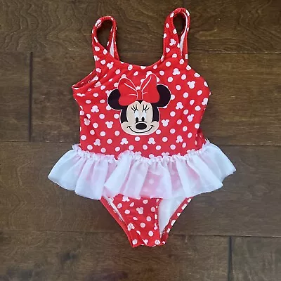 Disney Baby.  Minnie Mouse Swimsuit Size 2T. Red Polkadot To Two. • $8